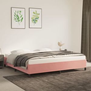 Bedframe fluweel roze 200x200 cm