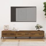 Tv-meubel 150x34,5x30 cm bewerkt hout bruineikenkleurig
