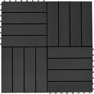 Terrastegels 30x30 cm 1 m HKC zwart 11 stuks