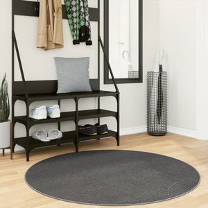 vidaXL-Vloerkleed-IZA-laagpolig-Scandinavisch-Ø-120-cm-antraciet