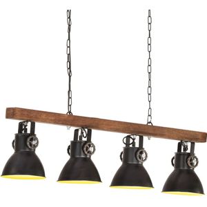 Plafondlamp industrieel E27 mangohout zwart