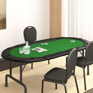 vidaXL Pokertafelblad voor 10 spelers - Inklapbaar - Groen - Casinokwaliteit