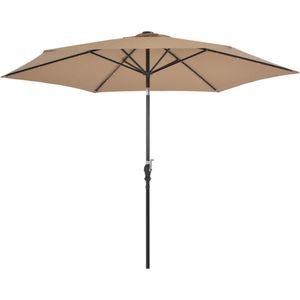 VidaXL Parasol LED-verlichting Stalen Paal 300 cm Taupe