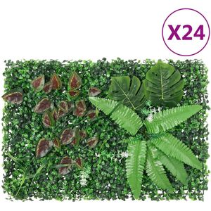 Hek met kunstplanten24 st 40x60 cm groen