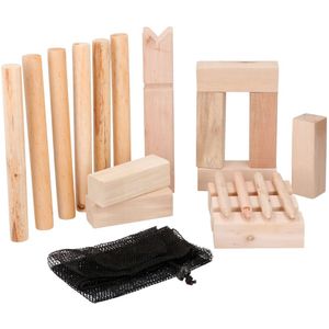 Eddy Toys Kubb-Spel - Buitenspel voor alle leeftijden - Small formaat - Inclusief opbergzak