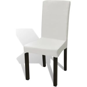 Hoes voor stoelen 6 stuks stretch (creme)