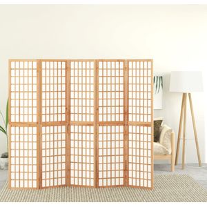 Kamerscherm inklapbaar 5 panelen Japanse stijl 200x170 cm