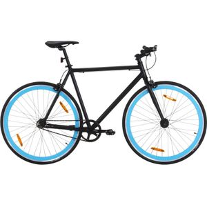 Fiets met vaste versnelling 700 c 55 cm zwart en blauw