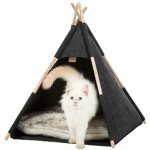 TRIXIE KATTENMAND TIPI VILT ANTRACIET 55X55X65 CM