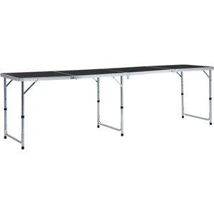 Campingtafel inklapbaar 240x60 cm aluminium grijs