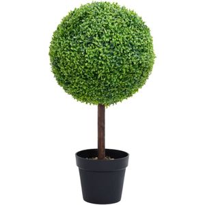 Kunstplant met pot buxus bolvorming 71 cm groen