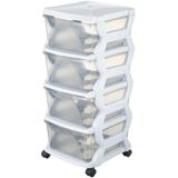 Bama Insieme Ladesysteem met Wieltjes 4 Laden 36x40x80 cm Wit/Transparant