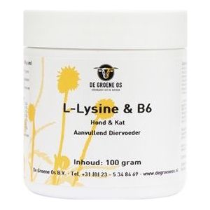 DE GROENE OS L-LYSINE / B6 HOND / KAT 100 GR