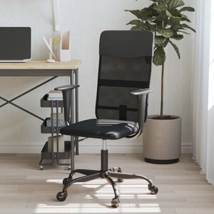 vidaXL-Kantoorstoel-verstelbare-hoogte-mesh-en-kunstleer-zwart
