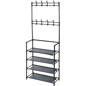 Storage solutions Kledingrek met 4 schappen 60x26x155 cm