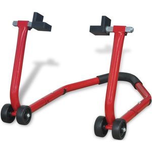 Motorfiets achterwiel paddock standaard rood