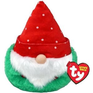 TY Teeny Puffies Christmas Gnome Red Hat 10cm