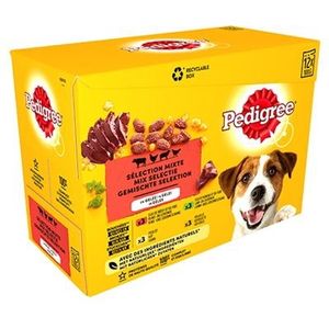 PEDIGREE MULTIPACK MAALTIJDZAKJES FAVOURITES IN GELEI 12X100 GR