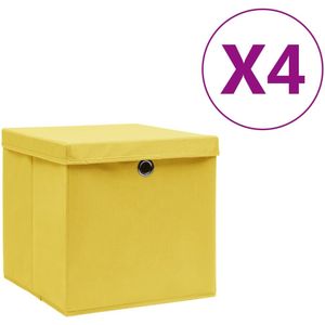 vidaXL-Opbergboxen-met-deksel-4-st-28x28x28-cm-geel