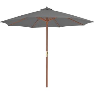 Tuinparasol met houten paal 300 cm antraciet