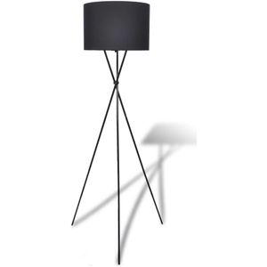 Lampenkap voor vloerlamp met hoge standaard zwart