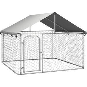 Hondenkennel voor buiten met dak 200x200x150 cm