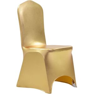 6 st Stoelhoezen stretch goud