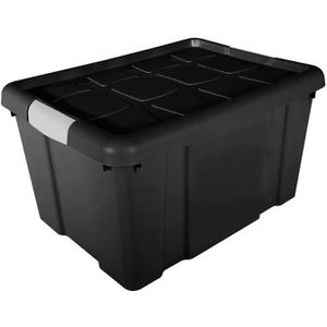 Opbergdoos / box met deksel - opbergdoos 25 liter zwart