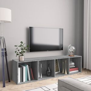 VidaXL Boekenkast/TV-meubel 143x30x36 cm - Bewerkt Hout - Grijs Sonoma