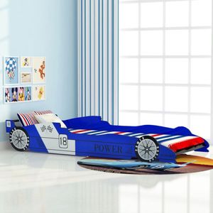 Kinder race auto bed 90x200 cm blauw