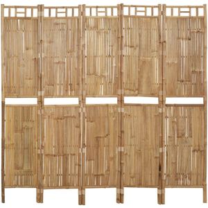 Kamerscherm met 5 panelen 200x180 cm bamboe