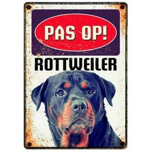 PLENTY GIFTS WAAKBORD BLIK ROTTWEILER 15X21 CM