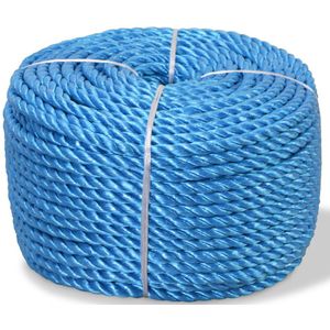 Touw gedraaid 6 mm 200 m polypropyleen blauw