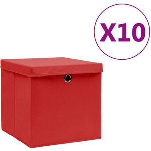 vidaXL-Opbergboxen-met-deksel-10-st-28x28x28-cm-rood