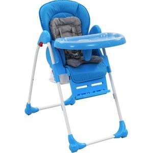 Kinderstoel hoog blauw en grijs