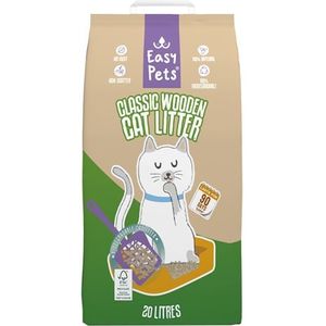 EASYPETS BIODEGRADABLE CLASSIC HOUTKORRELS KATTENBAKVULLING 20 LTR