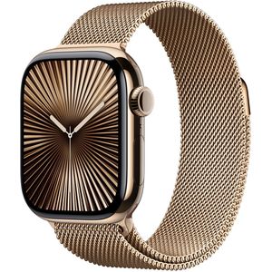 Apple Watch S10 Titan Gold Cellular 42mm (Milanaise Armband gold)