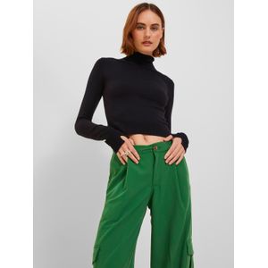 Bestseller A/S Dames JXMIA Soft Cropped ROLL Neck Knit SN trui, zwart, XS, Schwarz, XS