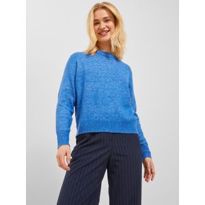 Bestseller A/S Dames JXSILINE Diverse Crew Knit NOOS gebreide trui, Blue Iolite/Detail:/Limeade Neck Piping, S, Blue Iolite/Detail:/Limeade Neck Piping, S