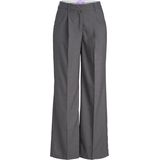 Klassieke Broek - Hoge Taille - Geweven Stof - Wide Leg Fit - Zwart