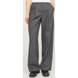 Klassieke Broek - Hoge Taille - Geweven Stof - Wide Leg Fit - Zwart