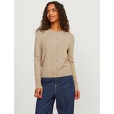 Gebreid Vest - Ronde Hals - Lange Mouwen - Slim Fit - 72% Viscose, 28% Nylon