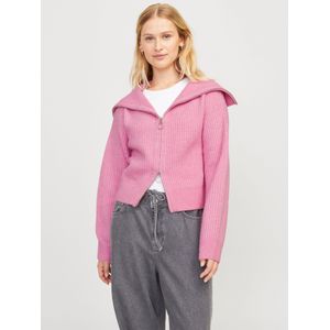 JACK & JONES Dames Jxgilly Diverse High Neck Cardigan Knit Gebreid Vest, Moonlite Mauve/Detail:/Vanilla Ice Neck Piping, XS