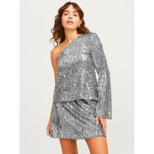 Jack & Jones JXTARA Sequin One Shoulder Top WVN, zilver, M