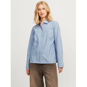 JACK & JONES Dames Jxtessa Ls Reg Poplin Shirt WVN Shirt, Coronet Blue/Stripes: streep, M