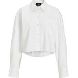 Poplin Overhemd - Cropped - Lange Mouwen - Relaxed Fit - Knoopsluiting
