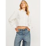 Poplin Overhemd - Cropped - Lange Mouwen - Relaxed Fit - Knoopsluiting