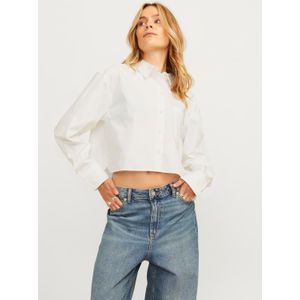 Poplin Overhemd - Cropped - Lange Mouwen - Relaxed Fit - Knoopsluiting