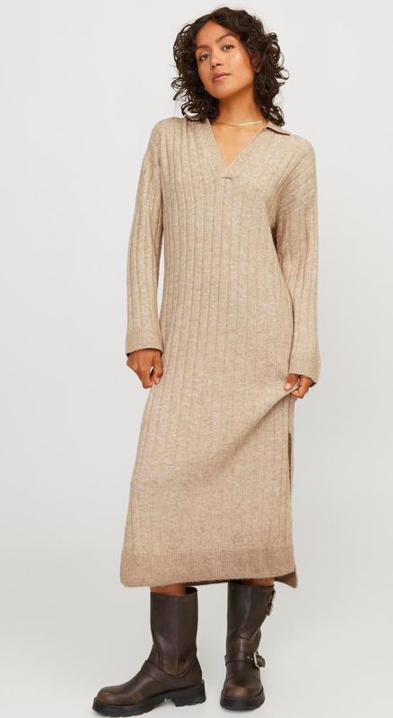 Jack & Jones JXOZZY Gebreide damesjurk, Peyote, S