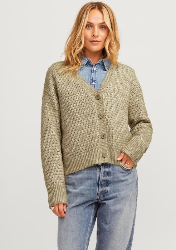 Jack & Jones - Jxaden Structure - Cardigan - Kelp - Knit